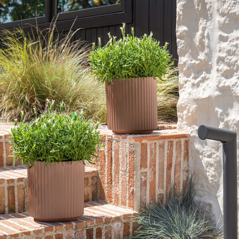 Pot à fleurs rond Demi Series, 2, H 11,5 po x l 10,5 po x P 10,5 po, Terracotta