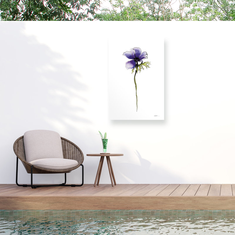 Toile d'extérieur Shirley Novak mauve anémone II, H 19 po x l 12 po