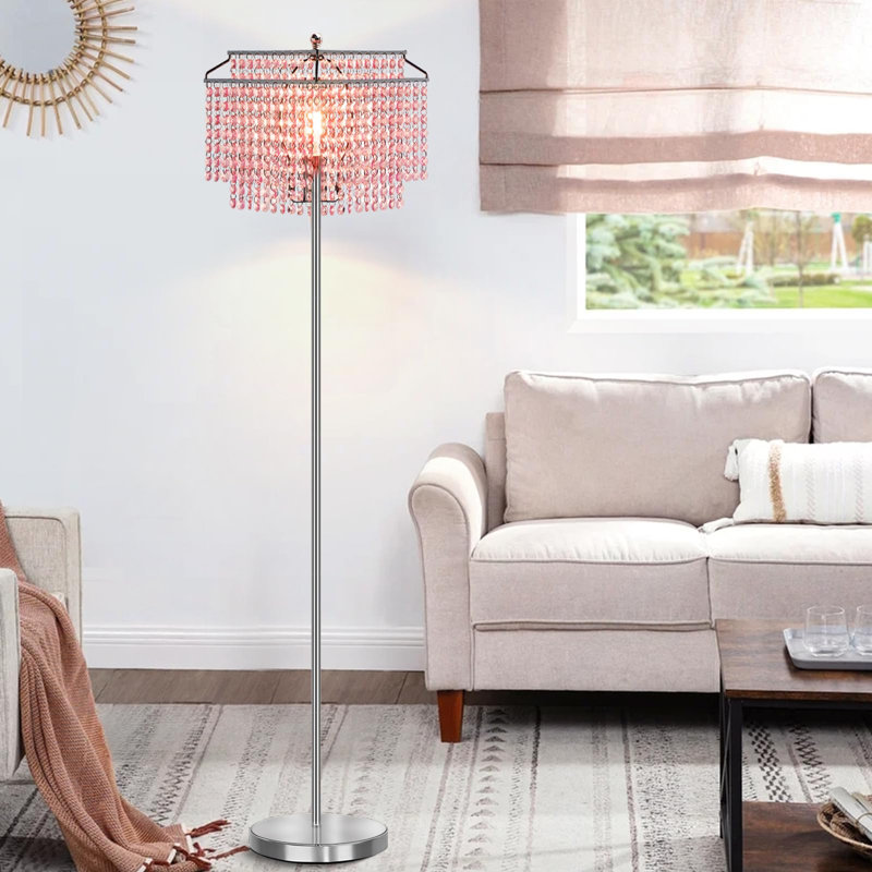 Lampe sur pied de fantaisie 64 po Yuriko, Rose
