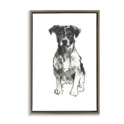Minimal Dog Drawing Canvas by Cartissi