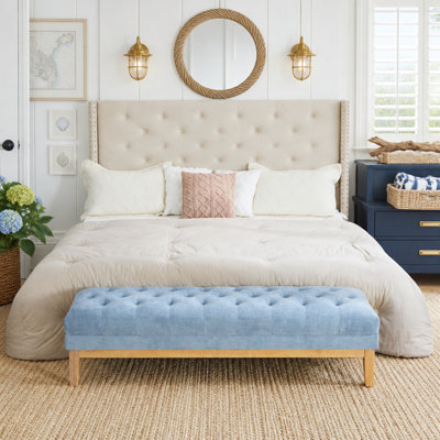 Chenille Upholstered Bench