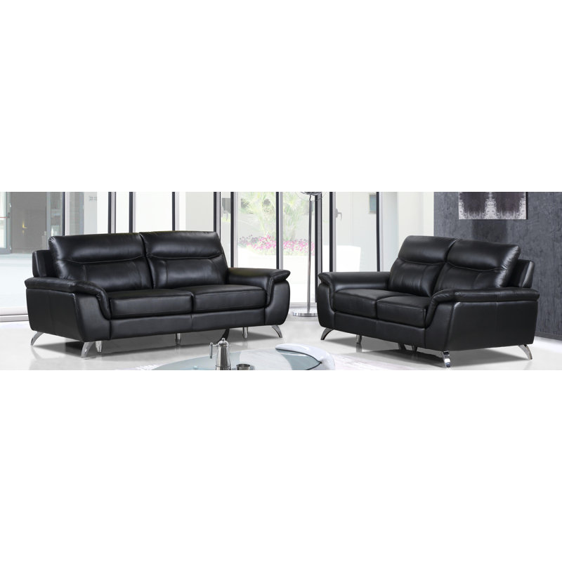 Ensemble de salon configurable en cuir Lorrain