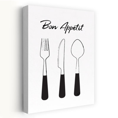 Bon Appetit Tableware Elegant Minimalist Wall Art Print