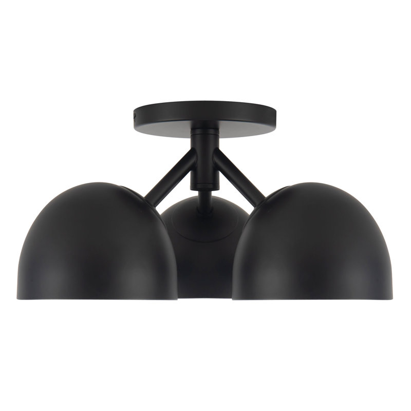 Fosso 13-in Gold Semi-Flush Mount, Matte Black