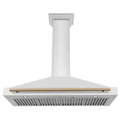 ZLINE 48 in. Autograph Edition Convertible Stainless Steel Range Hood W/ Stainless Steel Shell & Champagne Bronze Accents (KB4STZ-48-CB)
