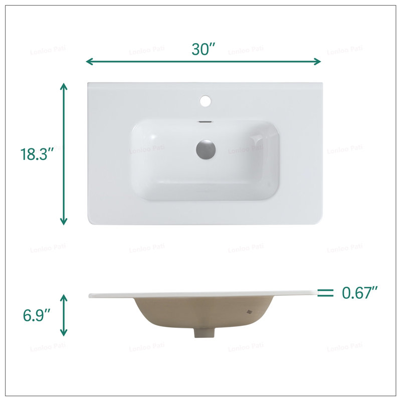 Bassin en céramique durable avec glacis résistant aux taches et bords arrondis pour un nettoyage et une sécurité faciles