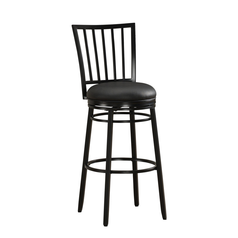 Tabouret de bar et de comptoir pivotant, Noir, Tabouret de comptoir (assise de 26 po de hauteur)