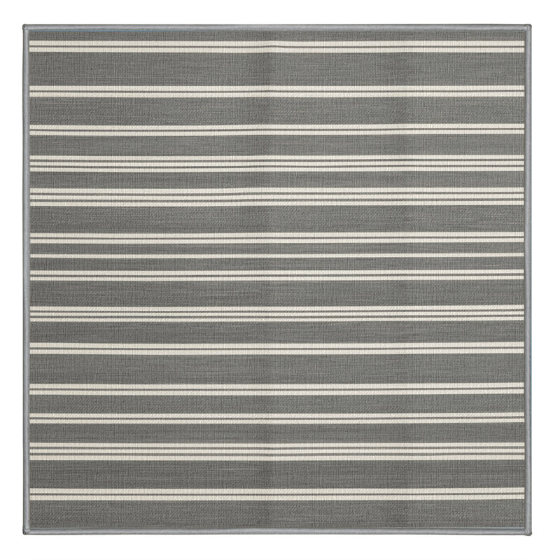  Tapis lavable rayé gris tourterelle blanc, Rectangulaire 2 pi x 3 pi