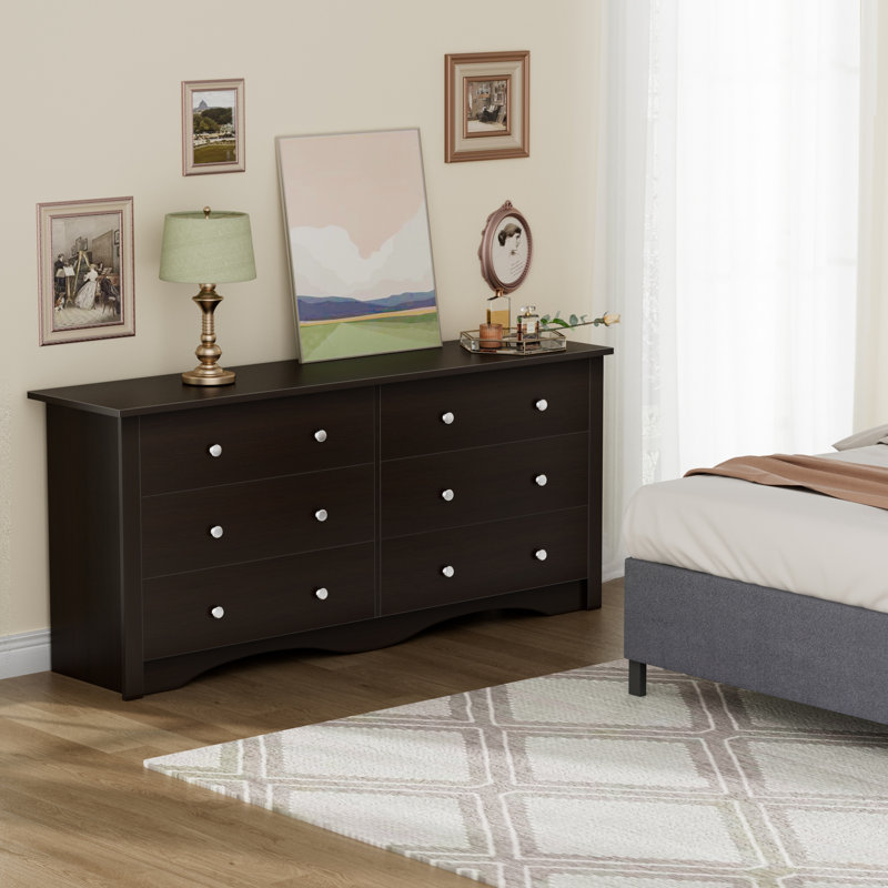Commode double 6 tiroirs Angelynn, Brun