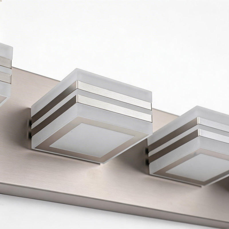 Éclairage pour salle de bain à 3 lumières DEL nickel brossé à intensité variable, largeur 19,69 po, blanc froid 5500K pour salle de bain