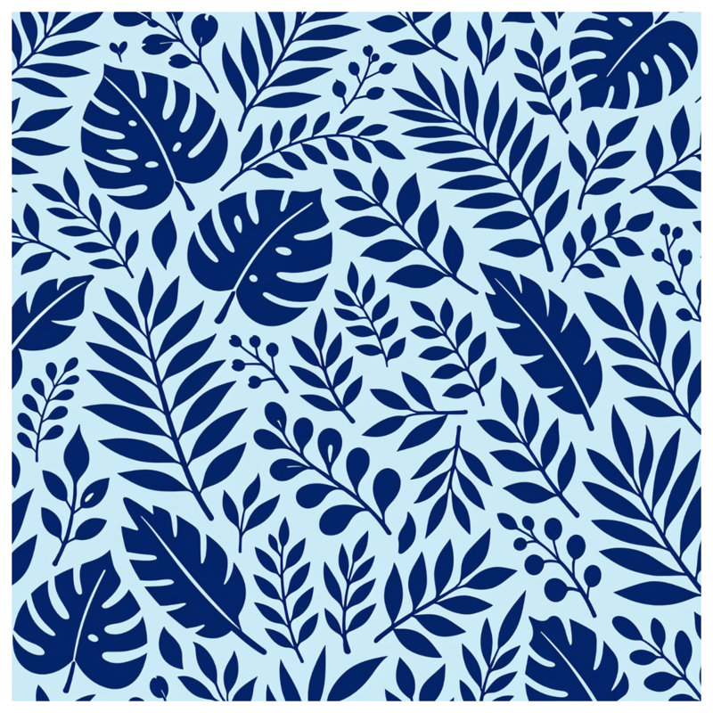 Coussins décoratifs Blue Botanical Leaves, 18 x 18 inches