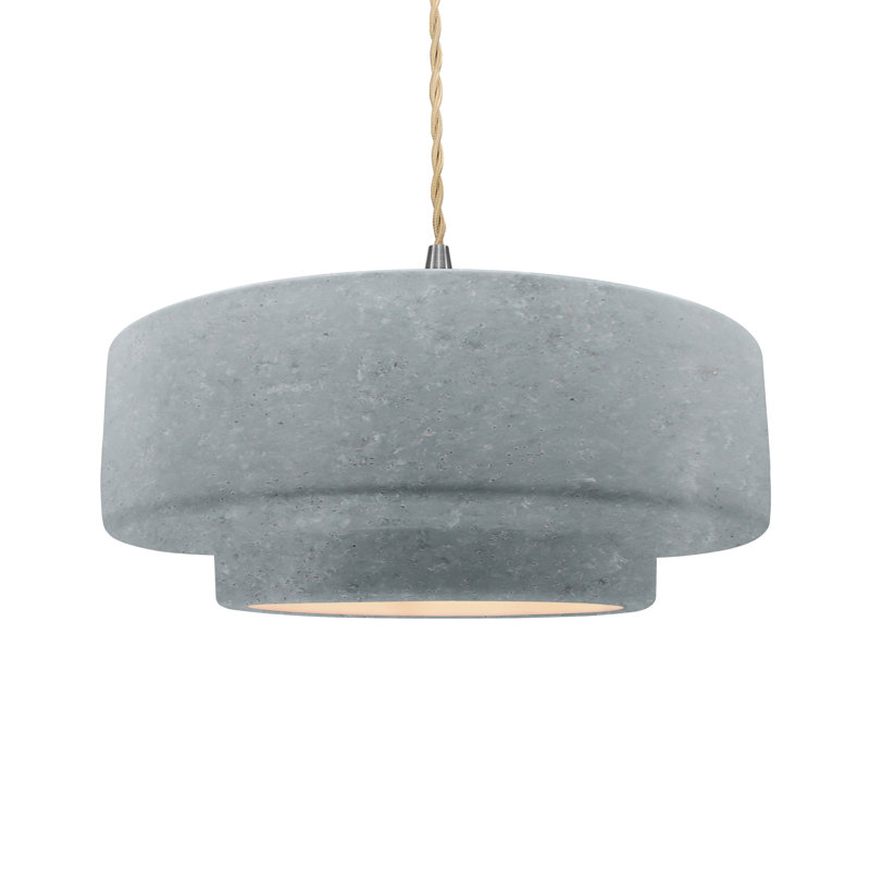 Luminaire suspendu à 1 lumière Meydan, H 6 po x l 16,25 po x P 16,25 po, Nickel brossé, Béton