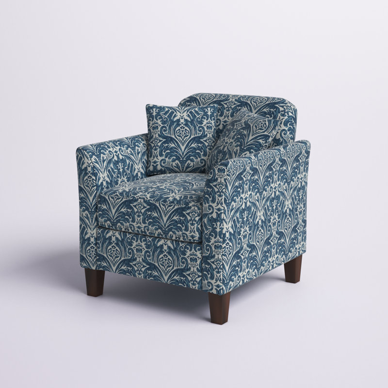 Akenya Upholstered Armchair, Indigo 100% Polyester