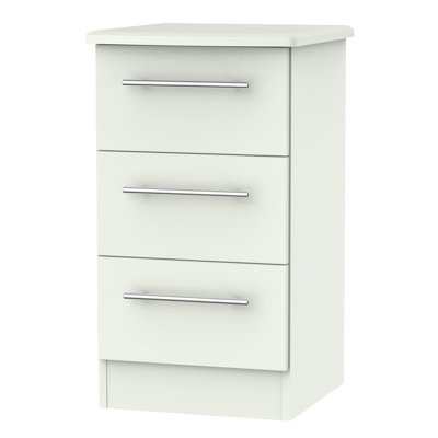 Fully Assembled Levine 3 Drawer Bedside Table