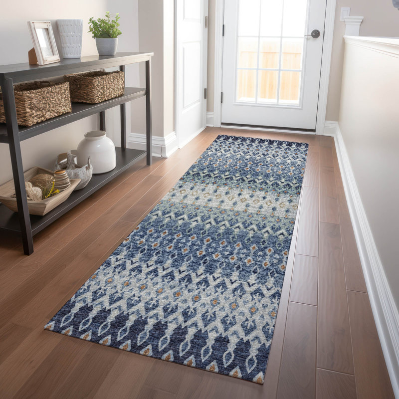 Premium Machine Washable Driessen AMF72 Seaglass Rug, Runner 2'3" x 7'6"
