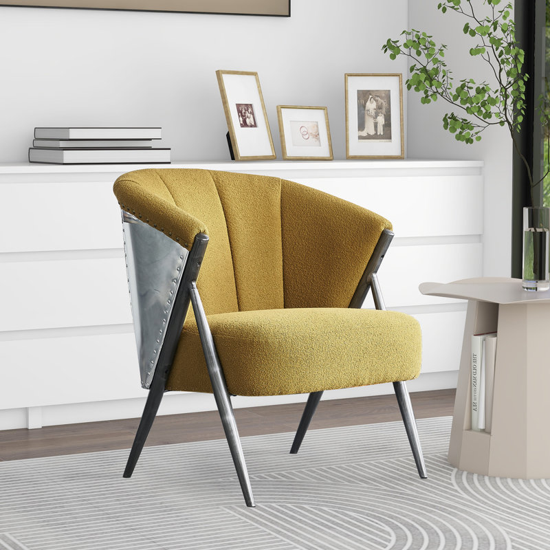 Fauteuil demi-tonneau 26,75 po, Polyester brun