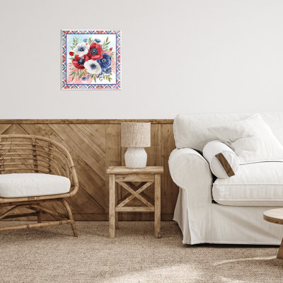 Plaque murale Americana Poppy Bouquet, design par Nicole DeCamp