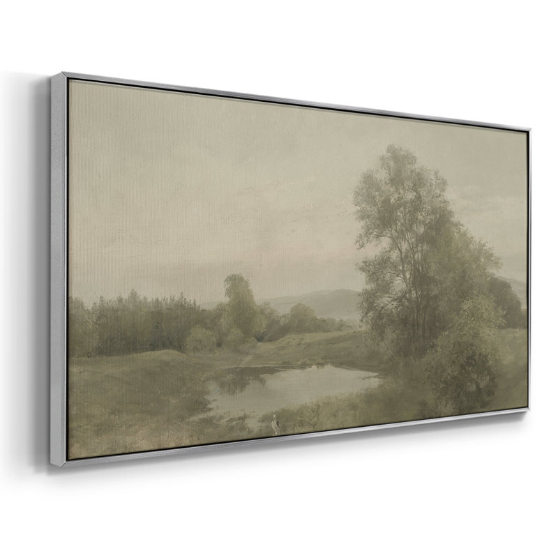 Série paysage - DCCCLV - Toile tendue avec châssis tendue, prête à être accrochée, Argent argent, H 21 po x l 41 po