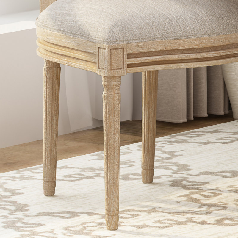 Chaise de salle à manger en bois massif Rodden, Beige