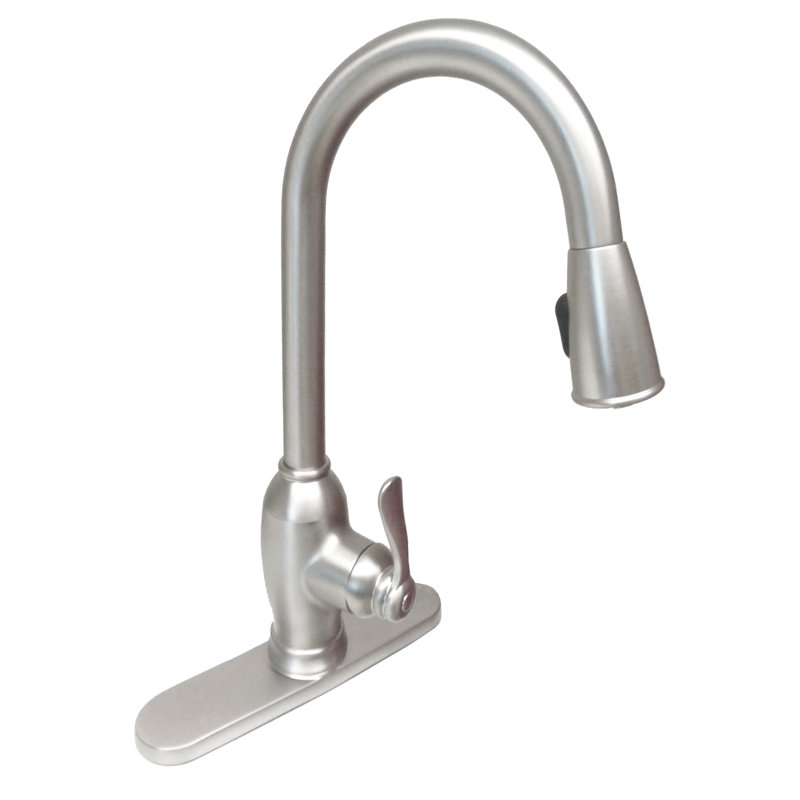 Banner Faucets Castille Pull Down Kitchen Faucet, Brushed Nickel