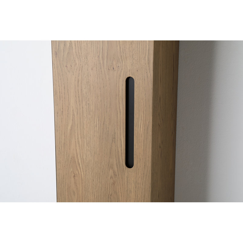 Armoire murale de salle de bain Asgun, Chêne pacane
