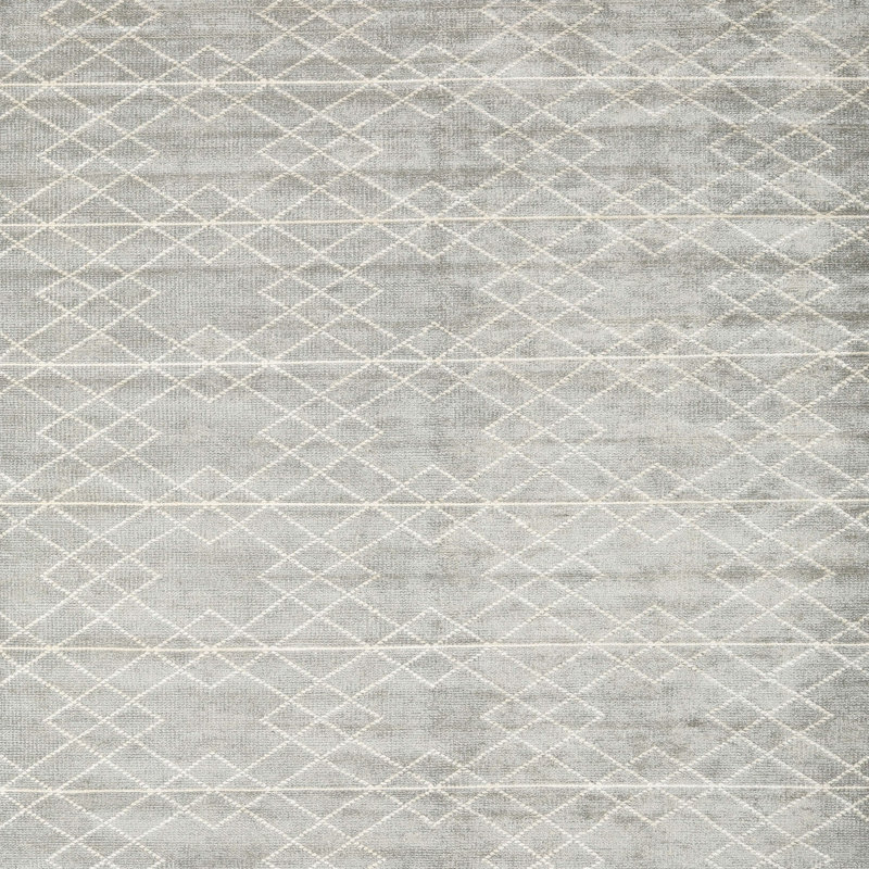 Tapis contemporain gris, Carré 7 pi