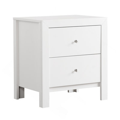 Elegant White Transitional Nightstand