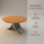Table basse ronde en bois massif de 31,5 pouces fabriquée à la main avec structure en métal de style cerisier