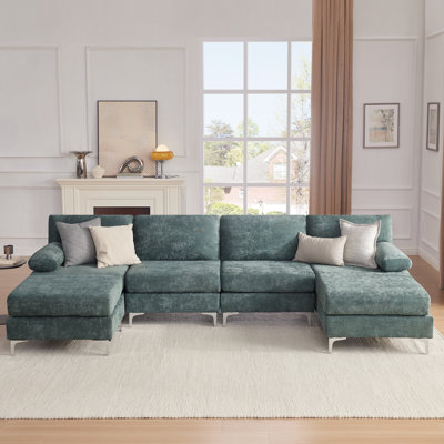 123.62‘’ Oversized Upholstered 6 Seater Modular Sectional Sofa