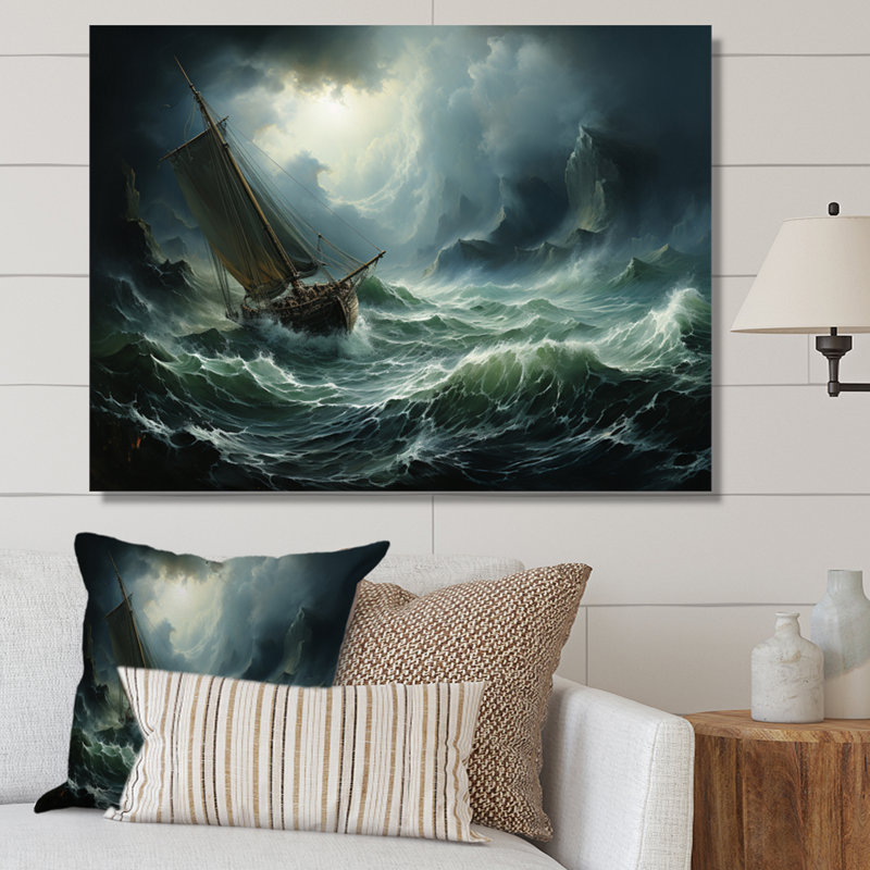 «Stormy Seas Beauty III - Storms», art mural, Toile tendue, 24" H x 32" W