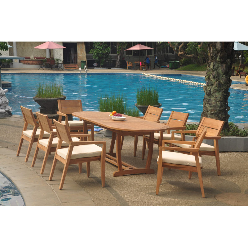 Ensemble de salle à manger 10 personnes Crewellwalk, H 30,5 po x L 94 po x l 40 po, Ensemble de 8