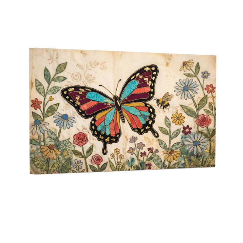 Animaux, impression de jardin floral, H 16 po x l 24 po