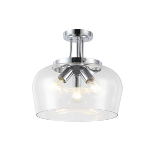 Chrome Clear Semi-Flush Mount Lighting You'll Love - Wayfair Canada