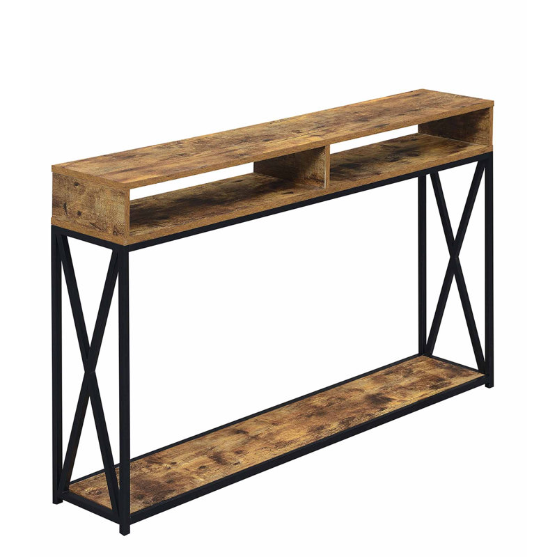 Console de 47,25 po Ariyana, Plateau en bois de grange / base noire
