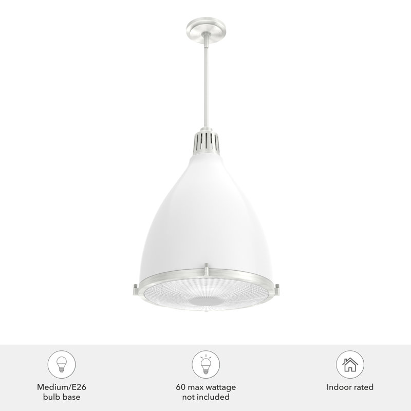 Fresh White Brushed Nickel Glass 3-Light Pendant
