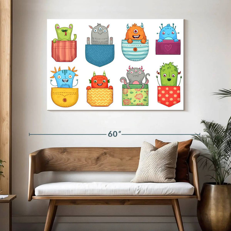 Ashelle Pocket Monsters, 32" H x 48" W