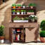 Table de jardin avec 2 tiroirs, 2 armoires et tablettes de rangement-1260184309