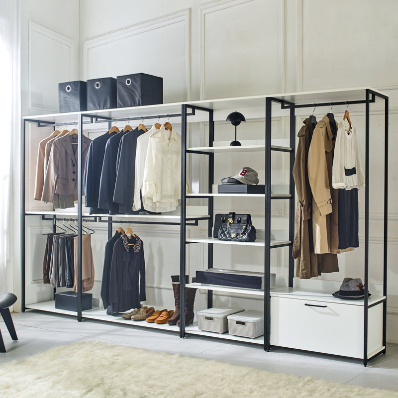 Garde-robe chauffant à porte - placard à cinq tablettes polyvalent en métal, rangement profond, imperméable, égratignure, panneau de classement E0, 2 fois plus épais, fabrication modulaire