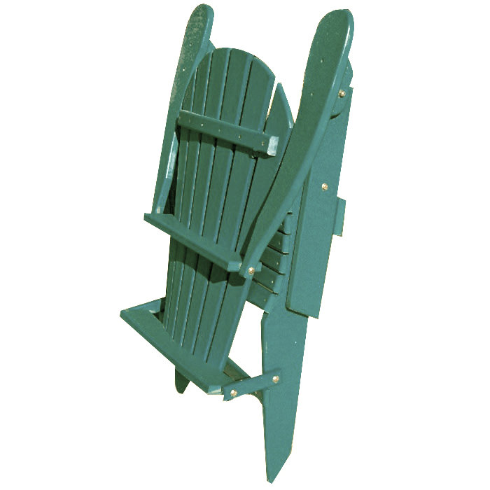 Ansel Plastic Folding Adirondack Chair - Poly Outdoor Furniture, Hunter Green