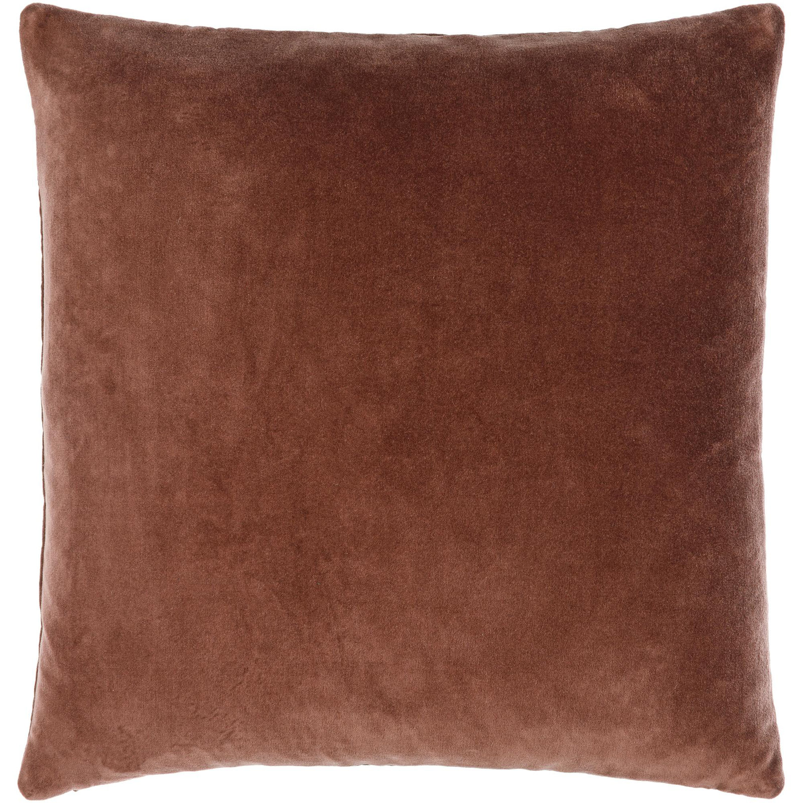 Rainier Cotton Throw Pillow, Polyester/Polyfill, 22" x 22", Brick