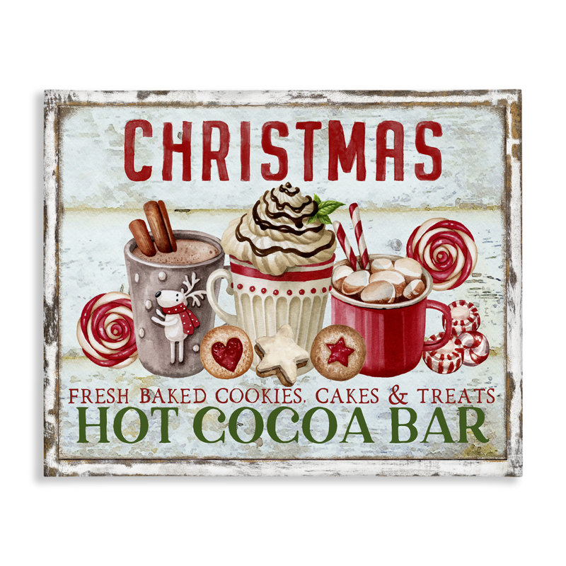 Art mural sur toile Festive Hot Chocolate par Creatif Belle, H 24 po x l 30 po