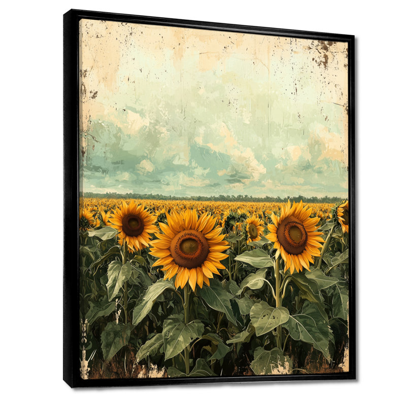 Art mural Dorwell Summer, H 40 po x l 30 po, Noir, Reproduction avec cadre flottant