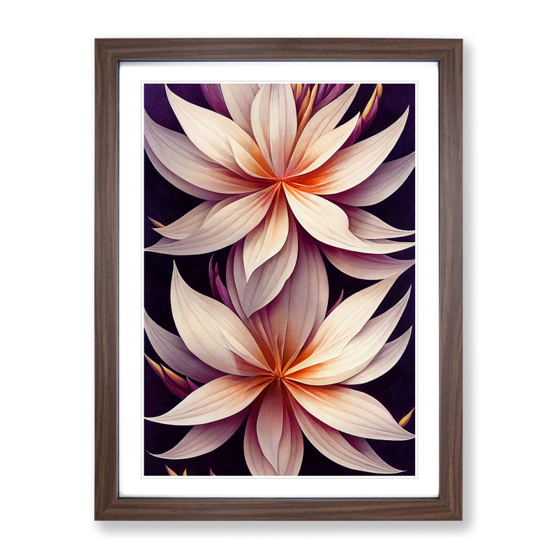 XV1022-4509X The Dignified Flowers - Single Picture Frame Print, 46cm H x 34cm W x 2cm D, Walnut Framed