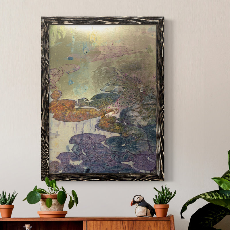 Toile encadrée de qualité supérieure Monet's Landscape III - Prêt à être accroché, H 38 po x l 28 po x P 1 po, Noir
