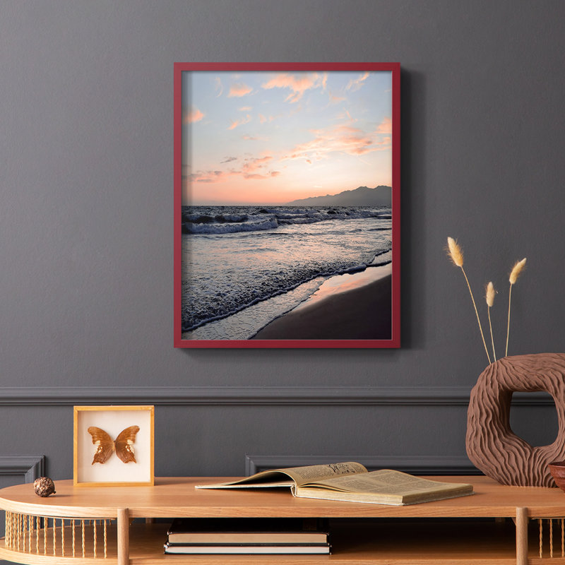 Blush Dusk I, reproduction encadrée - bois massif, Rouge, H 10 po x l 8 po