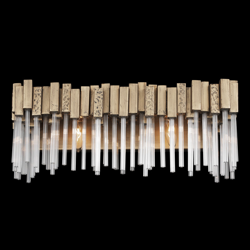 Matrix Bathroom Vanity Light - 2-Light - Matte Black/French Gold, Matte Black/French Gold