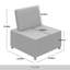 Ensemble de 3 chaises modulaires en velours gris clair-1916378304