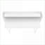 Bureaux, bureau d'ordinateur de bureau à domicile avec huche de rangement, L 48 po contemporain moderne, métal blanc stratifié blanc | Blanc | Panneau de particules-678121317