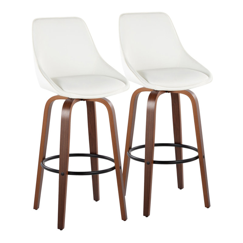 Rebecka Diana Counter Stool - Set Of 2, Bar Stool (30” Seat Height), White
