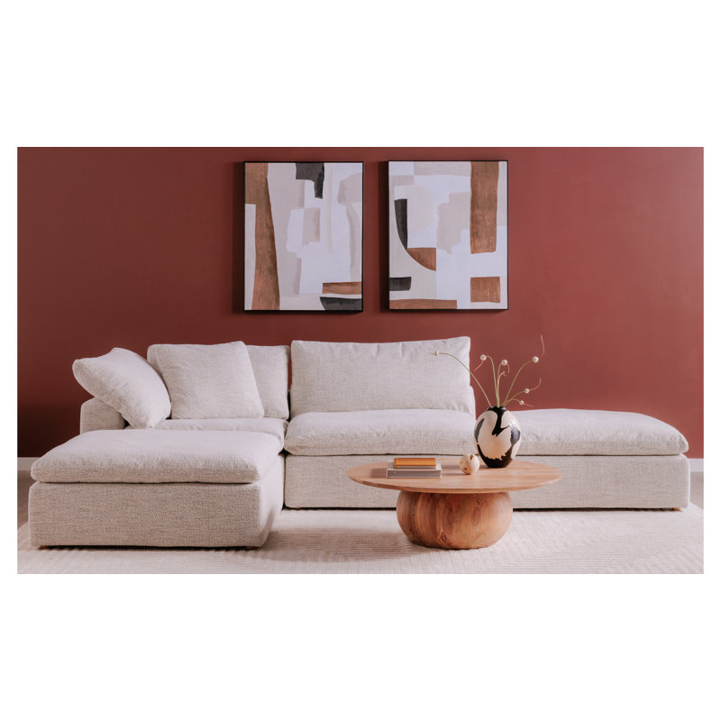 Tila Performance Fabric Ottoman, Light Gray Livesmart®